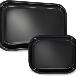 Black Metal Tray 2 Pack 11"x7" and 7"x5.5" (Black)