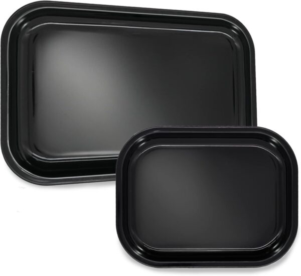 Black Metal Tray 2 Pack 11"x7" and 7"x5.5" (Black)