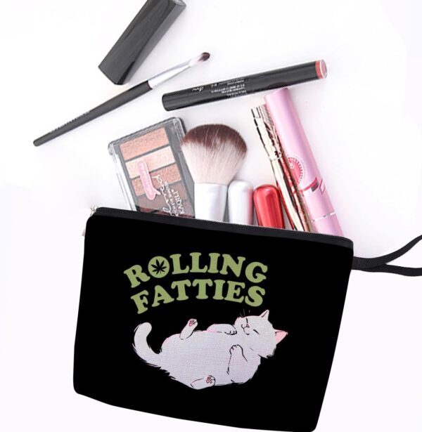 Funny Weed Gift Leaf Makeup Bag Cat Lover Gifts Cosmetic Bag for Women Nurse Cat Themed Gifts Zipper Pouch Bag Cat Lady Gifts Weed Stuff Weed Accessories Travel Toiletry Bag for Birthday Christmas - Image 6