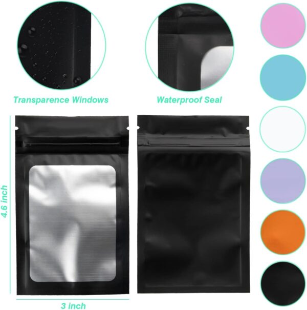 200Pcs Resealable Bags 3.5g, Ziplock Leakproof Reusable Storage Bags with Clear Window for Food Snack Jewelry Storage Supplies - Image 2