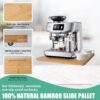 Bamboo Sliding Appliance Tray,Coffee Maker Slider Tray with Rubber Wheels, Countertop Pull Out Organizer for Coffee Machines,Air Fryers and Other (Natural, Small-Long(7.5”W x 14.5”L)) - Image 4