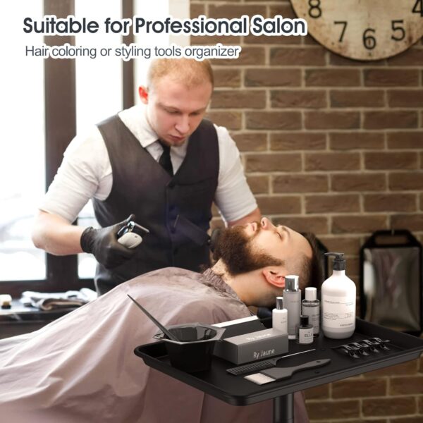 Salon Tray Premium Aluminum Salon Trolley Tattoo Tray Mayo Tray Instrument Rolling Tray Silver Salon Station Tray with Wheels for Barber Salon SPA Tattoo Clinic - Image 7