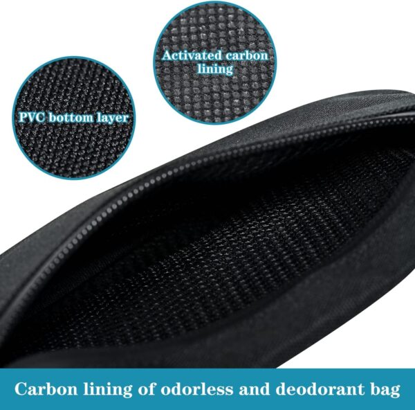 Small Smell Proof Bag, Smell Proof Pouch Container,Tash Travel Storage Pouch Pocket (BLACK) - Image 5