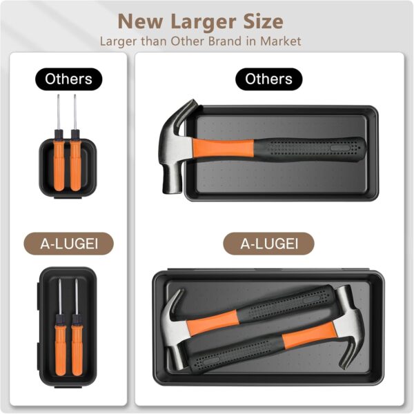 【More Larger Size】A-LUGEI【69Pcs】【5 Size】 Tool Box Organizer Tray Divider Set, 【Black】 Desk Drawer Organizer, Garage Organization and Storage Toolbox for Rolling Tool Chest Cart Cabinet WorkBench Parts - Image 2