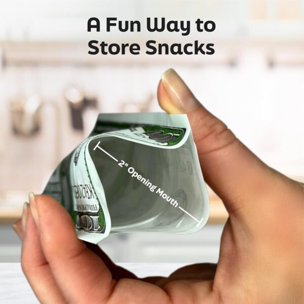 100 Pack Money Design Resealable Paper Food 3.5 Storage Snack Bags 3x6 in - Image 5