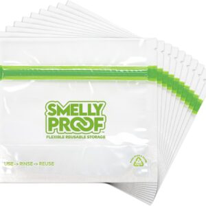 10 x Expandable Stand-Up & Fill REUSABLE Storage Bags for Food Designed & Mfg in US by Smelly Proof, NO PEVA, BPA FREE, Reusable Snack Bags, Dishwasher-Safe, Clear 3 mils STAND & FILL 6" x 4" - 10pk