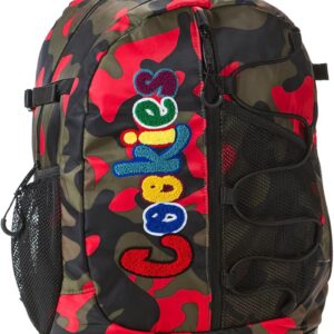 Bungee Smell Proof Backpack – Large Odorless Travel Backpack for Men & Women, Carry-On, Work, Stylish & Spacious Bag - Red Camo