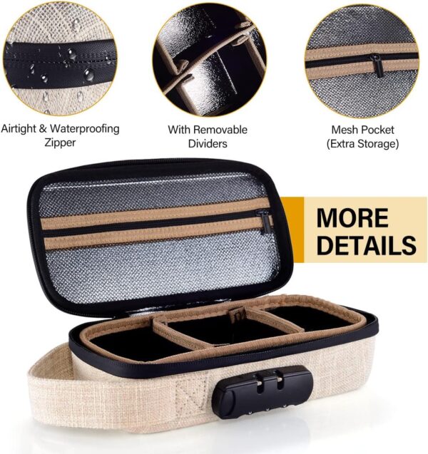 Smell Proof Bag | Smell Proof Stash Box with Combination Lock | Portable Travel Storage Case for Your Accessories | Gift for Men/Women (Small) - Image 4