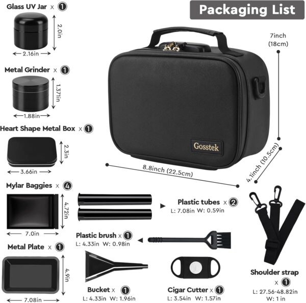 PU Leather Storage Bags with 10 PCS Accessories, Portable Cosmetic Organization Case with Lock and Great Gift for Women, Multi-Use Storage Box Containers 9 X 6 X 4 Inches (Black) - Image 2