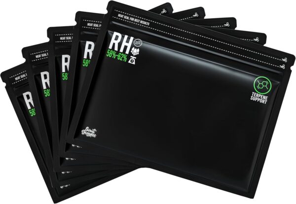25 Pack - 2 Ounce Terpene Curing Bags 58%-62% Humidity Control - Lock & Seal Storage Heat Sealable 12x9x5 Inch (2oz, 56g) - Image 3