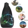 Marijuana Pot Leaf Weed Skull Crossbody Chest Bag for Women Men, Daypack Sling Backpack for Travel Sport Running Hiking - Image 5