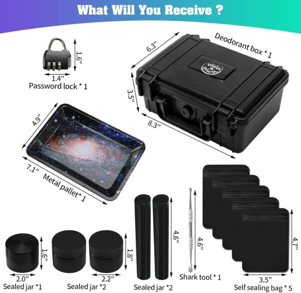 Smell Proof Stash Box Bag With Rich accessories Combination Lock Box File Organizer Case Container Lock Box Travel Storage Case Blocks Out Smells And Strong Odors Great Gift for Friends - Image 5