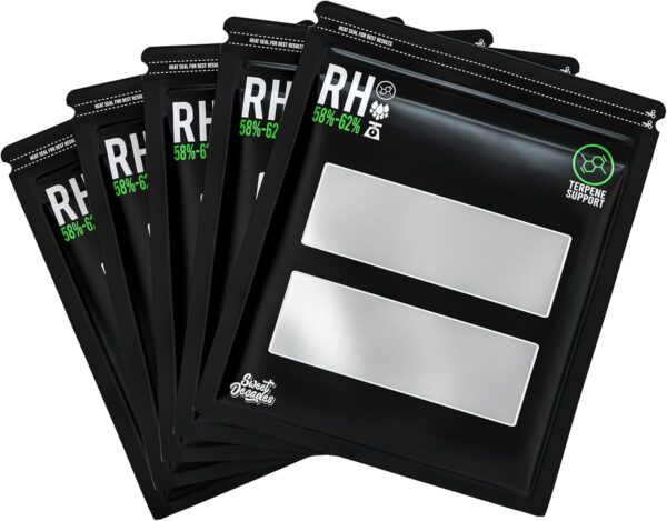 15 Pack - 1/2 Pound Terpene Curing Bags 58%-62% Humidity Control - Lock & Seal Storage Heat Sealable 14x12x5 Inch (8oz, 1/2 lb) - Image 3