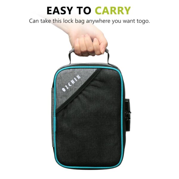 OZCHIN Smell Proof Bag with Combination Lock 9.5" x 6" x 3.5" File Organizer Case Container Medicine Lock Bag Travel Storage Case Safe Bag for Documents and Valuables Storage - Image 7