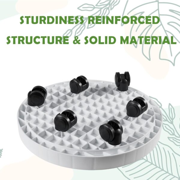 14.2 Inch Planter Caddies Rolling Saucer Caddy with Wheels, Heavy Duty Wheeled Stand for Potted Plant, Round Coaster Roller Base Tray with Casters, Flower Pot Dolly Holder for Indoor Outdoor - Image 5