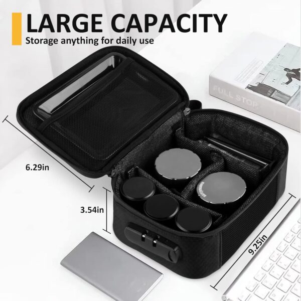 Lock Bag with Combination Medicine Bag Travel Lunch Black - Image 4