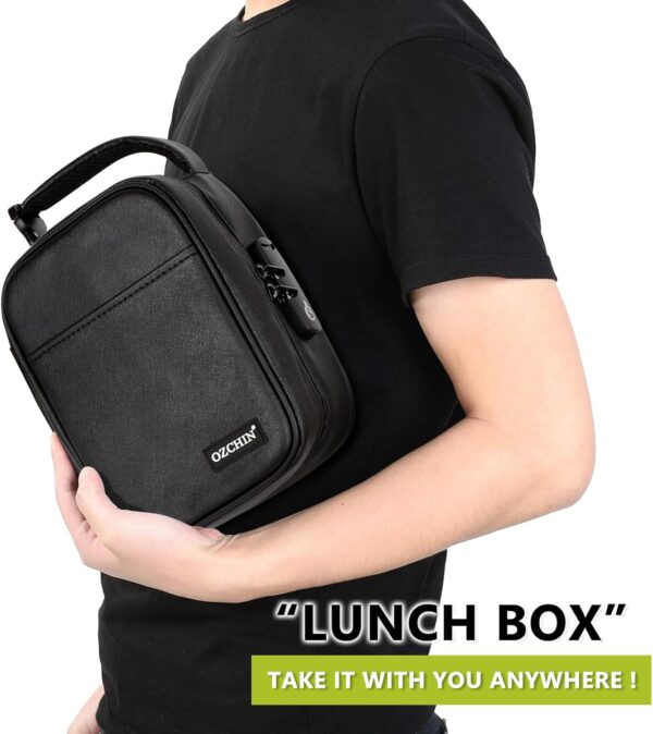 OZCHIN Large Smell Proof Bag with Combination Lock Odor Proof Lock Box Travel Storage Case Activated Charcoal Bag Great Christmas Gift (Jet Black) - Image 5