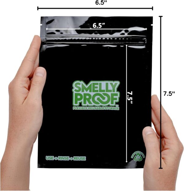 10pk 4-MIL Reusable Food Storage Bags, Reusable Sandwich Bags, Reusable Freezer Bags, BPA Free, No PEVA, Non-Silicone Bags for Food Storage, Reusable Snack Bags, 10 Black Smelly Proof Bags 6.5" x 7.5" - Image 6