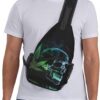 Marijuana Pot Leaf Weed Skull Crossbody Chest Bag for Women Men, Daypack Sling Backpack for Travel Sport Running Hiking - Image 6