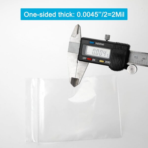 1.5''x 1.5'', (Pack of 100) 2 mil Thick Clear Plastic Reclosable Zip Poly Bags with Resealable Lock Seal Zipper for Photo, Jewelry, Bakery, Treats, Travel, Storage, Packaging & Shipping… - Image 4