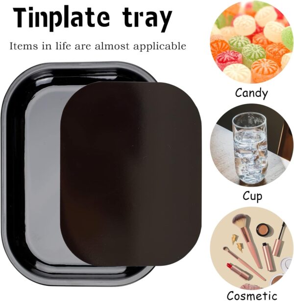 Metal Tray with Soft Magnetic Lid Black Tray with Spill Proof Cover Small Mini Rolling Trays Storage for Home or On-The-Go - Image 2