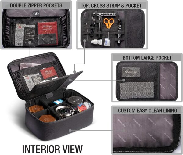 HELMET HEAD Smell Proof Bag and Stash Box XL Smell Proof Box with Combo Lock for Your Mylar Bags and Containers. Includes Grinder Card and Metal Tray (Black) - Image 4