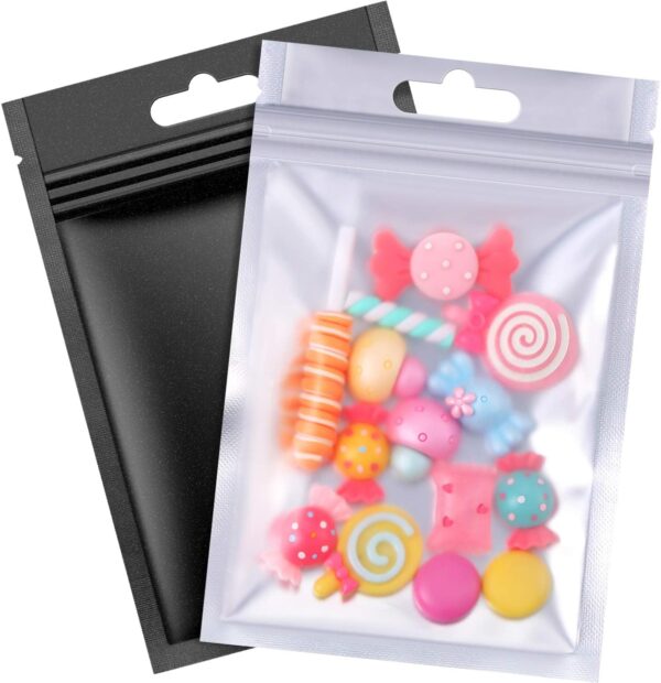 200 Pieces Film Resealable Bags Polyester Odor Proof Bags Aluminum Foil Food Storage Metallic Flat Zipper Sealable Pouch for Small Business Packaging Weed Candy Sample(3.1 x 5.1 Inch,Multicolor) - Image 4