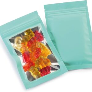 Mylar Bags with Ziplock 3.3 x 5.5" | 100 Bags | Robins Blue Egg | Sealable Heat Seal Bags for Candy and Food Packaging, Medications and Vitamins | For Liquid and Solids (Robins Blue Egg, 3.3" x 5.5")