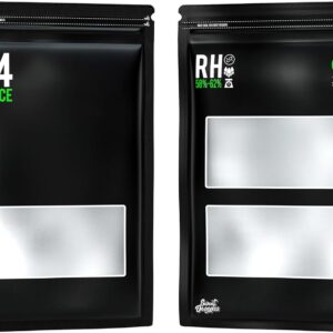 4 Ounce Bags - 25 Pack Lock & Seal Storage Curing Bags 58%-62% RH Humidity 2-Way Control Heat Sealable 8.1" x 12" x 3.78" Inch (4oz, 1/4LB)