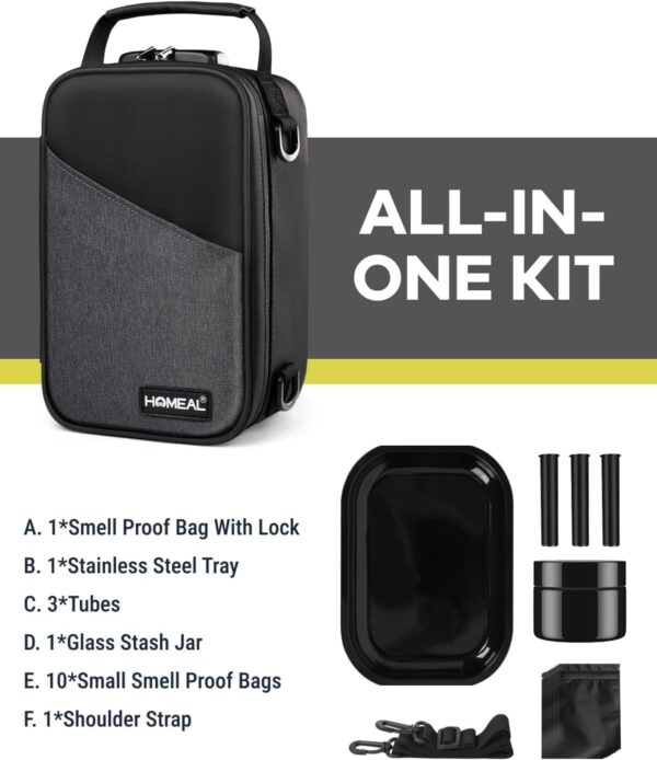 HOMEAL Smell Proof Bag with Combination Lock - Smell Proof Stash Box for Storage and Travel - Gift for Men/Women - Image 6