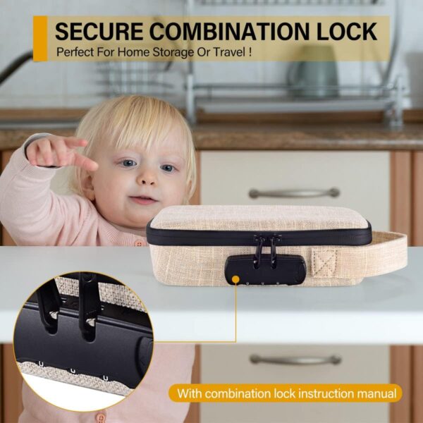 Smell Proof Bag | Smell Proof Stash Box with Combination Lock | Portable Travel Storage Case for Your Accessories | Gift for Men/Women (Small) - Image 3