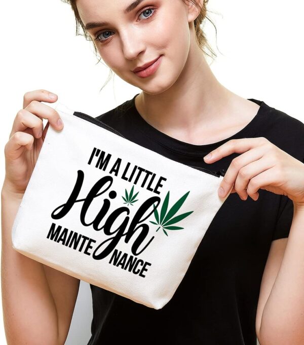 Funny Leaf Makeup Bag Gift for Women Best Friends Sister Teen Girls | Cute 100% akeup Zipper Pouch Bag Cosmetic Travel Accessories Bag Toiletry Case Gifts for Birthday Christmas - Image 3