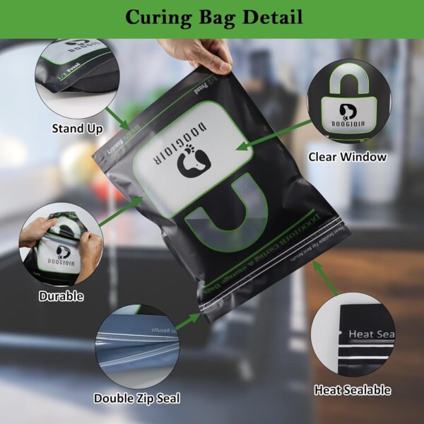 1/2 LB Curing & Storage Bags Double-Tracked Zip Closure Heat Sealable, Reusable Humidity Control Bags (13.8 x 10.4 in, 5 Pack) - Image 3