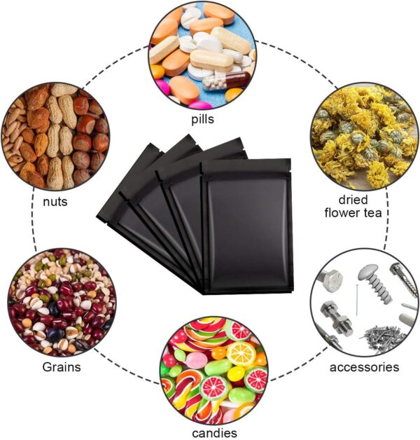 200pcs 3"X 4" Smell Proof Bags Resealable Mylar Bags Foil Pouch Double-Sided Flat Zip lock Bag Matte Black… - Image 3