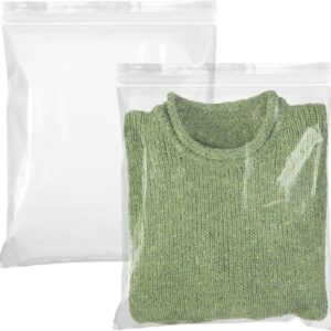Clear Zip Bags 14 x 16 Inch. Pack of 100 Plastic Reclosable Zipper Bags 2 Mil. Resealable Plastic Bags. Waterproof Poly Bags Reclosable. Baggies for Weed, Pills, Jewelry, Samples