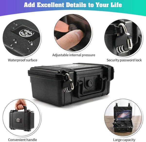 Smell Proof Stash Box Bag With Rich accessories Combination Lock Box File Organizer Case Container Lock Box Travel Storage Case Blocks Out Smells And Strong Odors Great Gift for Friends - Image 2