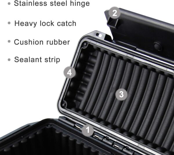 SHBC Smoker Smell Proof Container 8 Inch-The Stash Box Waterproof/Odor Resistant/Lockable Security Lid/Fits Pax 2/ Grinder/Containers -More Smoking Accessories Travel, Hidden and Storage - Image 3