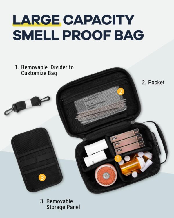 HOMEAL Smell Proof Bag with Combination Lock - Smell Proof Stash Box for Storage and Travel - Gift for Men/Women - Image 2