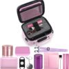 PU Leather Storage Bag with 10PCS Accessories, Portble Organizers Locking Box Case and Great Gift for Women, Childproof Storage Container Box 9 X 6 X 4 Inches (Pink) - Image 3