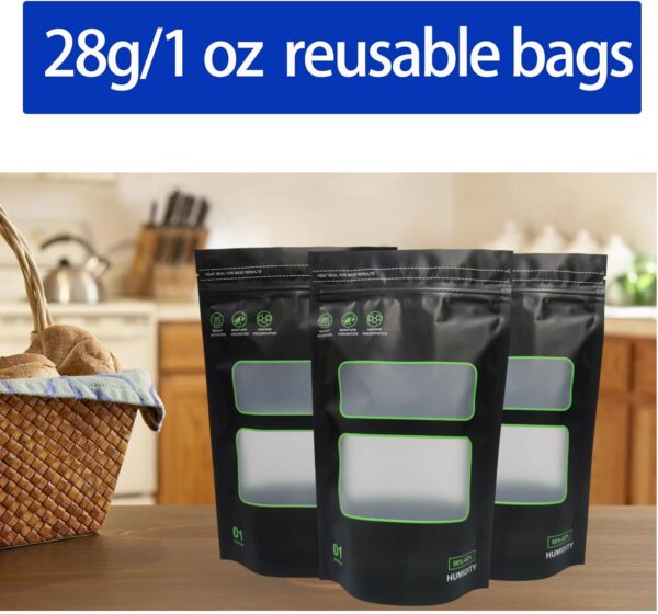 1 Ounce Bags,50 Pack Lock & Seal Storage & Curing Bags Heat Sealable upright terp bags 5.9" x 9.8" x 3.15" Inch (28g) - Image 4