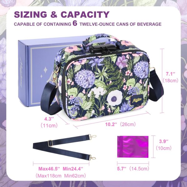 Smell Proof Bag With Combination Lock, Large Stash Box, Odor Proof Container, Portable Travel Storage Case, Activated Charcoal, Purple - Image 5