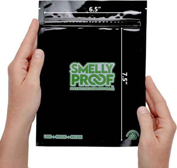 10pk 4-MIL Reusable Food Storage Bags, Reusable Sandwich Bags, Reusable Freezer Bags, BPA Free, No PEVA, Non-Silicone Bags for Food Storage, Reusable Snack Bags, 10 Black Smelly Proof Bags 6.5" x 7.5" - Image 2
