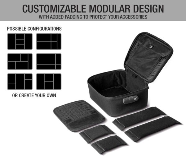 HELMET HEAD Smell Proof Bag and Stash Box XL Smell Proof Box with Combo Lock for Your Mylar Bags and Containers. Includes Grinder Card and Metal Tray (Black) - Image 5