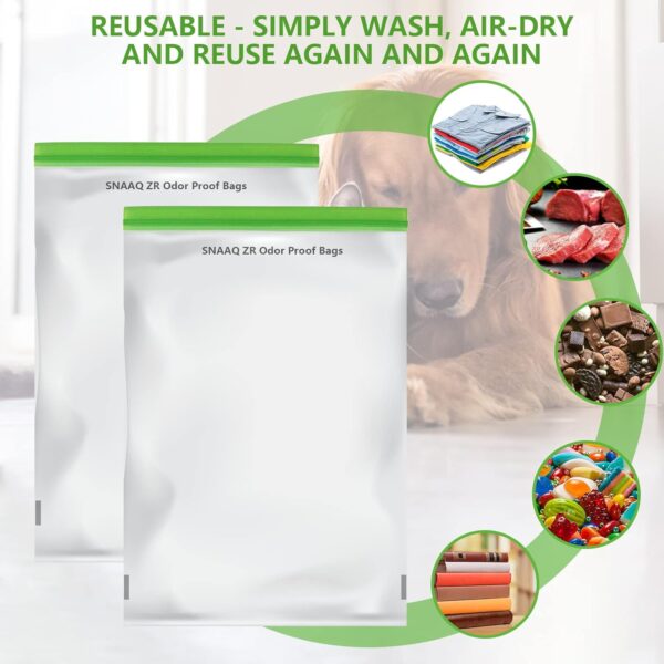 Odor Proof Storage Bags-12ｘ20 Inch, Reusable Double-Tracked Zip Closure Barrier Storage Bags Lock in Odors Keep Contents Fresh and Waterproof, Large No-Odor Bear Bag fit Camping, Hiking, Water Sports and Home Organization（2 Pack） - Image 5