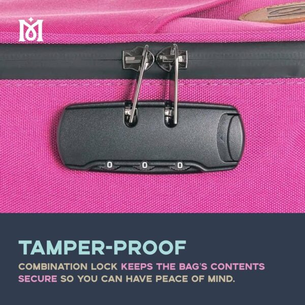 MAGICAL BUTTER Smell-Proof Bag with Combination Lock - Portable Smell-Proof Bag with Tray & Smell-Proof Jar - Secure Organizer Bag for Travel Packing, Portable Storage & Lunch - Pink - Image 5
