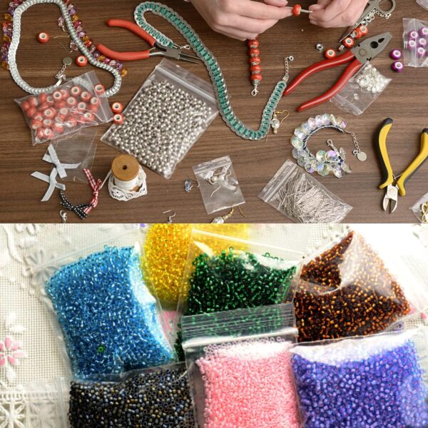 400 Pcs Small Plastic Bags, Resealable Clear Jewelry Bags, Small Baggies, Poly Reclosable Mini Bag, 4 Assorted Sizes 6x3.9 4.7x3.1 3.5x2.3 2.7x2IN, 2 Mil Zipper Bag for Jewelry Pill Packaging VOPTON - Image 6