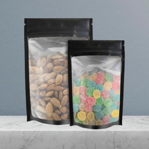 COLSEN Smell Proof Resealable Bags - Matte Black Mylar Bag 3x4 Inches (1oz) Strong Zipper Seal Clear Window Pouch for Food Storage, Candy, Snacks, Jewelry, Pills, Party Favors Packaging (100pack) - Image 4