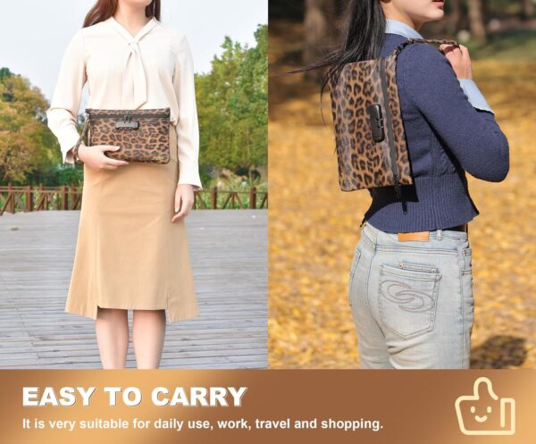Storage Bag with Combination Lock and Accessories Travel Medicine Bag Container Money Cosmetic Organizer Great Christmas Gifts for Women Leopard - Image 5