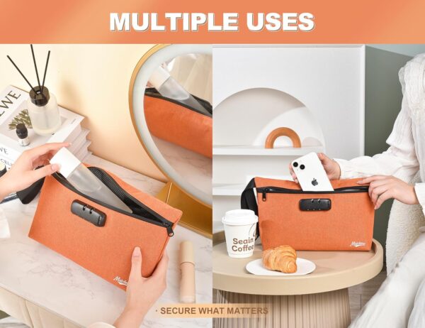 Storage Bag with Combination Lock Large Cosmetic Organizer Container Medicine Lock Case with Accessories - Image 8