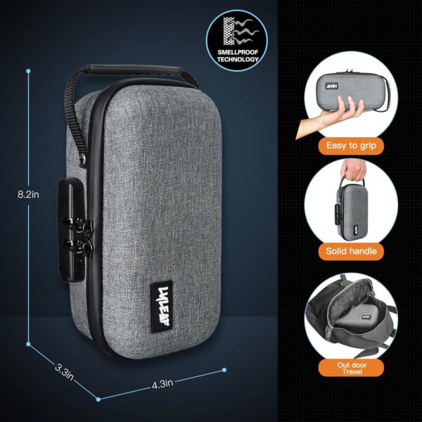 Smell Proof Bag Container with Lock, Small Stash Box, Portable Hard Case for Travel Storage(8 * 4Inch) - Image 4